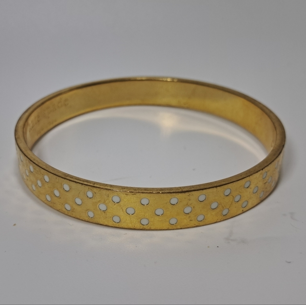 Kate Spade NY On The Dot Gold Tone Bangle Bracelet - Picture 9 of 9